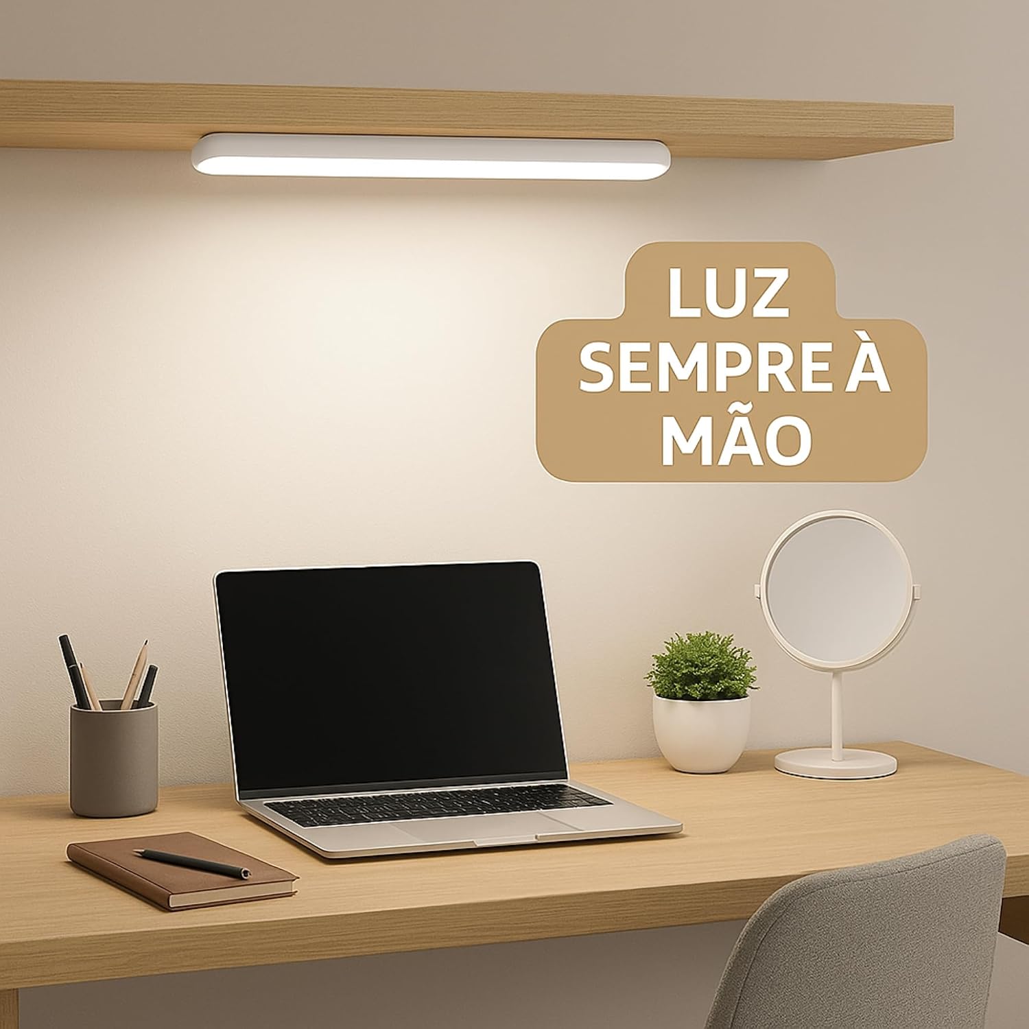 Luminária Mesa LED Recarregável Garra - Proteção Ocular 3000K-6000K Ajustável 35cm
