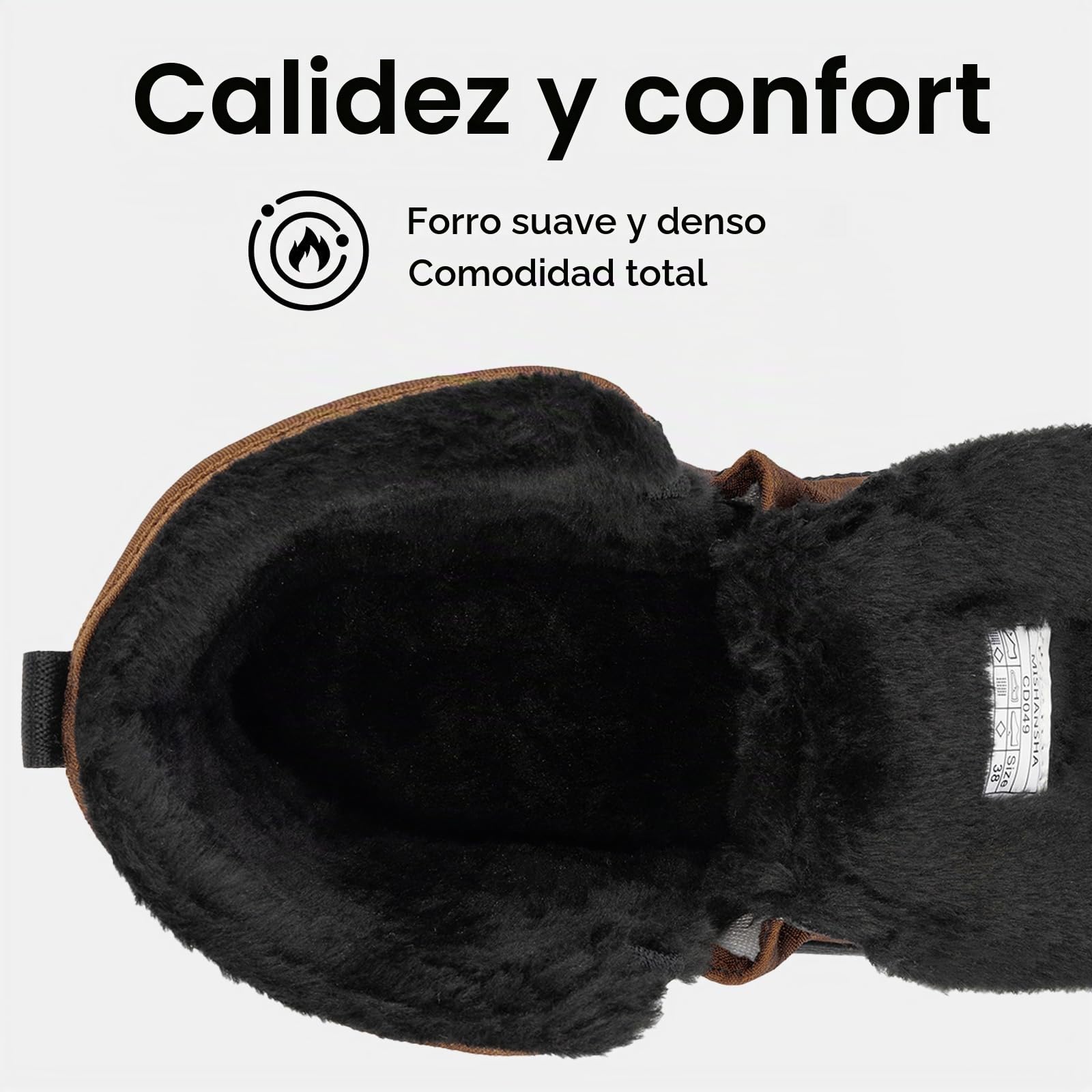 Mishansha Botas de Nieve Mujer Botines Cálido Senderismo Trekking Zapatos de Nieve Antideslizante Minimalistas Invierno Boots Marrón oscuro 42 EU