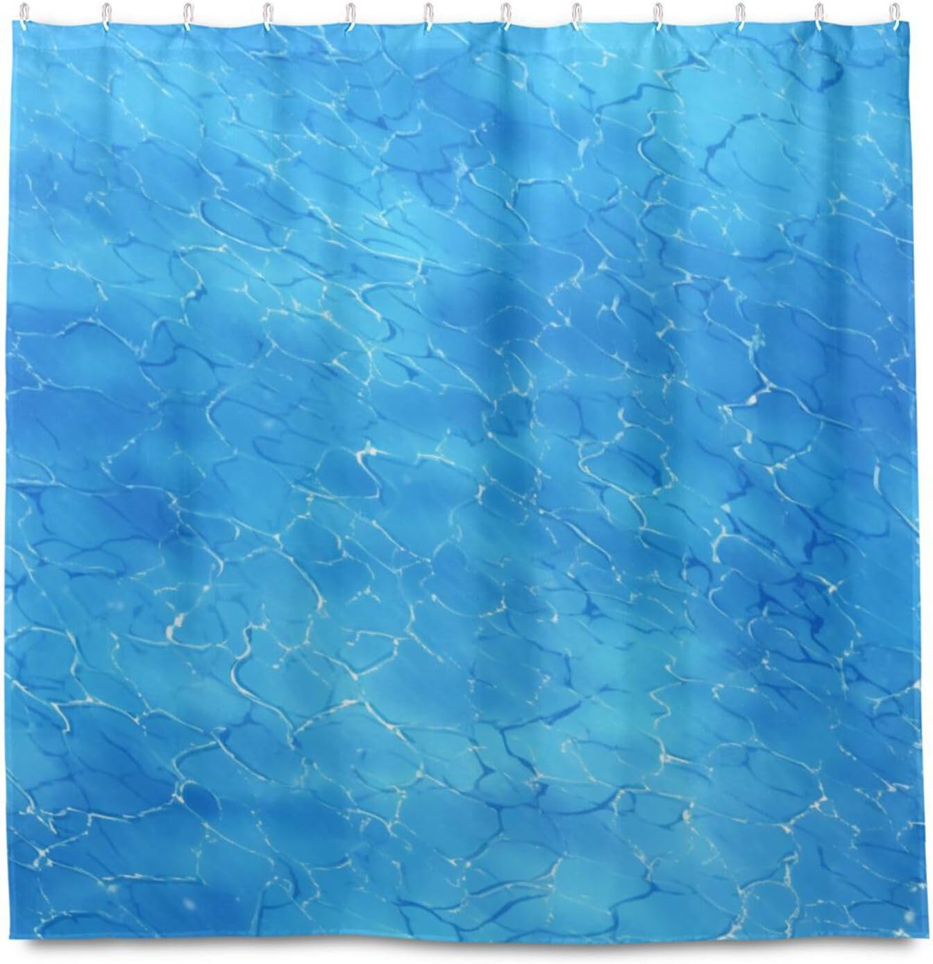 72x72 Inch Water Repellent Shower Curtain Washable with Machine Washable Fabric Shower Curtain Cloth Liner for Tub Blue Water Wave