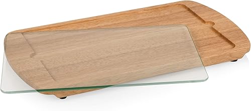 Miniatura 7 de TOSCANA - una marca Picnic Time - Tapa de vidrio para cartelera, bandeja para servir, tablas de embutidos de queso, (Parawood)