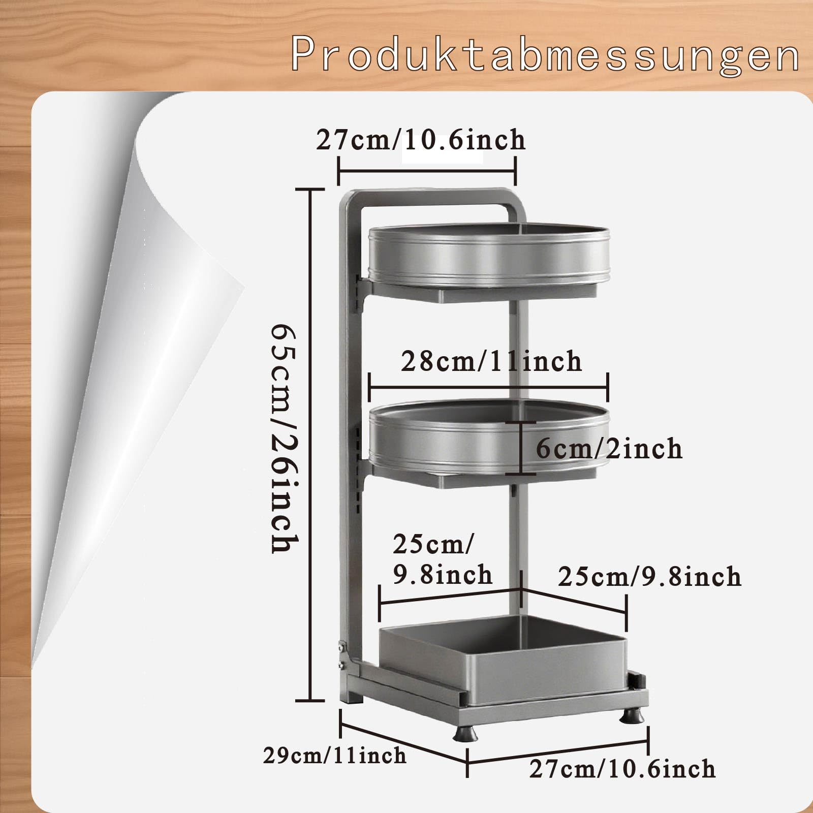 Gewürz Organizer Schublade Küchen Organizer schublade Kombinierbarer Gewürz Schubladeneinsatz Gewürzeinsatz Schublade für Gewürze Aufbewahrung 29x27x65cm