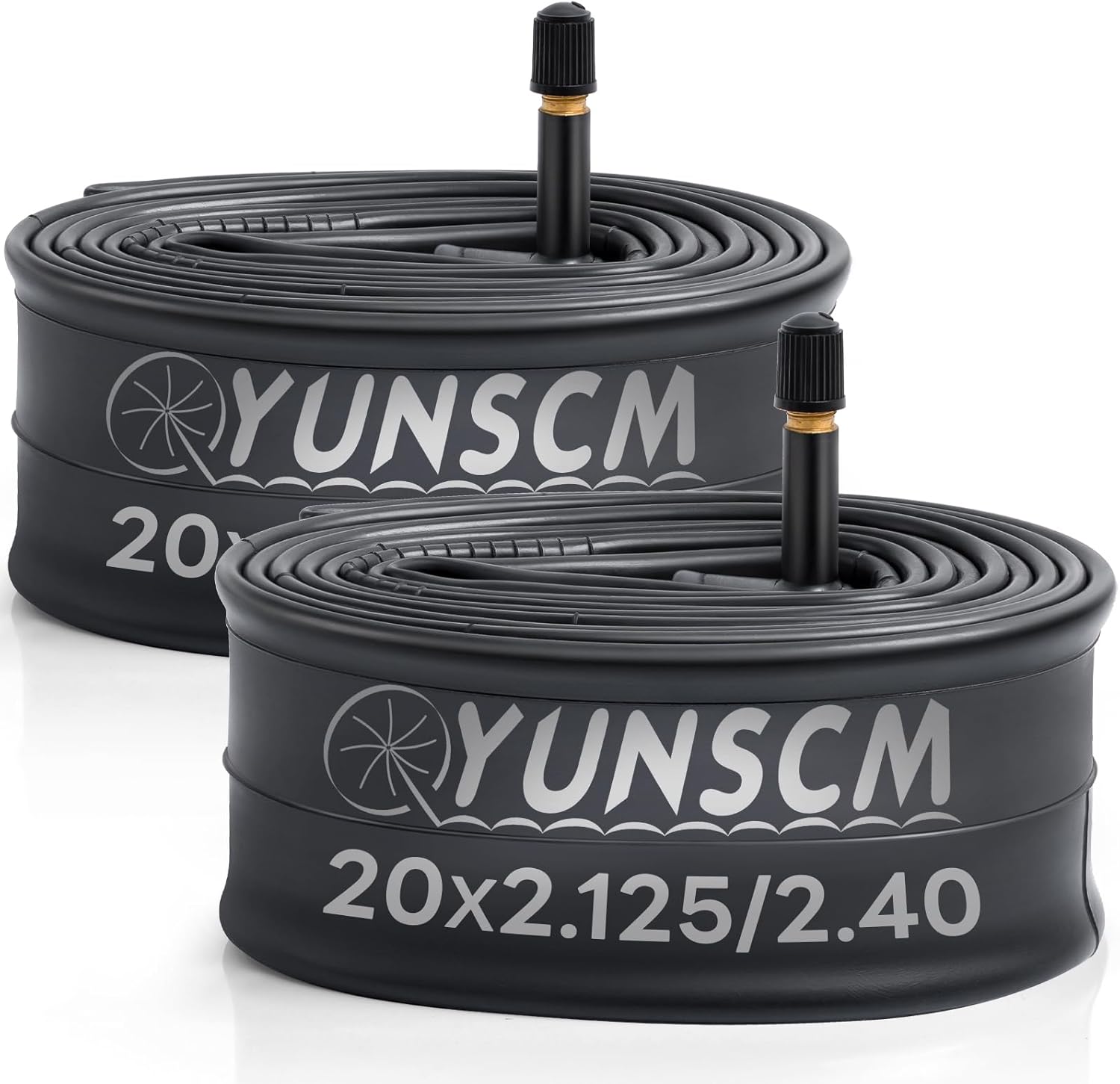 20" Bike Tube 20x2.125 20x2.25 20x2.30 20x2.35 20x2.40 AV32mm 20 Inner Tube Compatible with 20 x 2.125-2.40 BMX, Road, Mountain Bicycle Tire Tube Schrader Valve