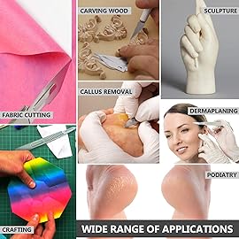 Disposable 10 and 11 Scalpel Blades, Pack of 20 Dermaplaning Blades w. Plastic Handle, Surgical Knife Scalpel, Carbon Steel Dermablade Surgical Blades Individually Wrapped 10x10, 10x11 Blade