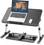 SAIJI Bureau Lap Lap Table de lit pour ordinateur portable, Support pour ordinateur portatif pour lit, Portable Bureau debout léger pour écrire Manger le plancher de canapé pour adultes enfants (20.5"*11.8", Noir)