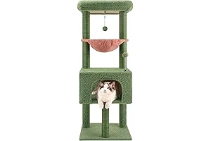 Enticing Christmas Tree Cat Defender: A 43.3" Haven with Cozy Cat Houses