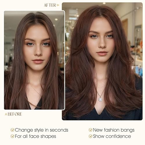 Miniatura 3 de Cubierta de cabello humano con clip de 360 para mujer, color marrón oscuro, piezas de cabello para uso diario, ligero e invisible (marrón oscuro)