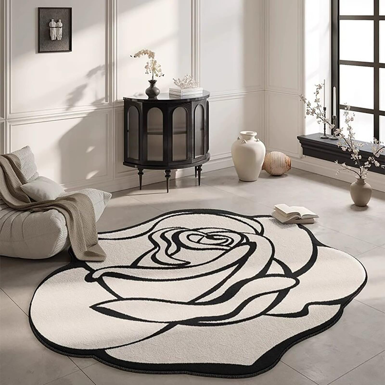 Tapis en velours doux antidérapant et irrégulier pour habiller un salon moderne