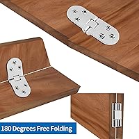 Vista 4 de 4 bisagras plegables de mesa resistentes, bisagra superior abatible para máquina de coser plateada, bisagra de bandeja de mayordomo de aleación