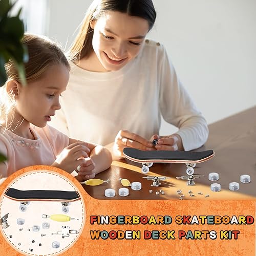 Miniatura 5 de Jexine Juego de 6 juegos de diapasón para diapasón, accesorios para patineta de dedos, incluye 12 soportes, 54 tornillos, 30 tuercas, 6