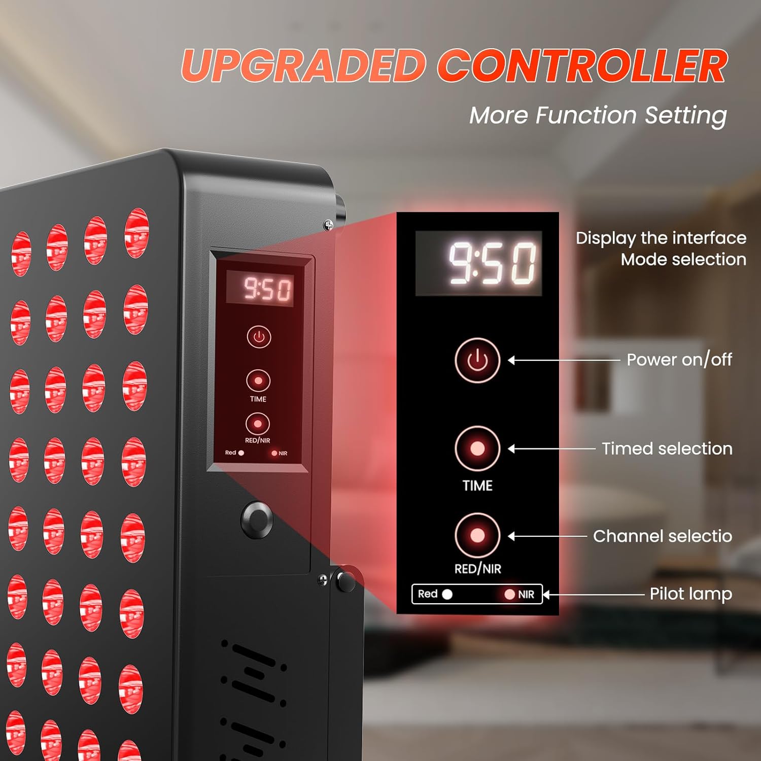 Red Light Therapy for Face & Body, 60 Dual Chip LEDs,660nm 850nm Near Infrared Light Therapy Panel, Flicker Free Clinical Grade Panel for Energy, Pain, Skin, Recovery, Performance - Image 5