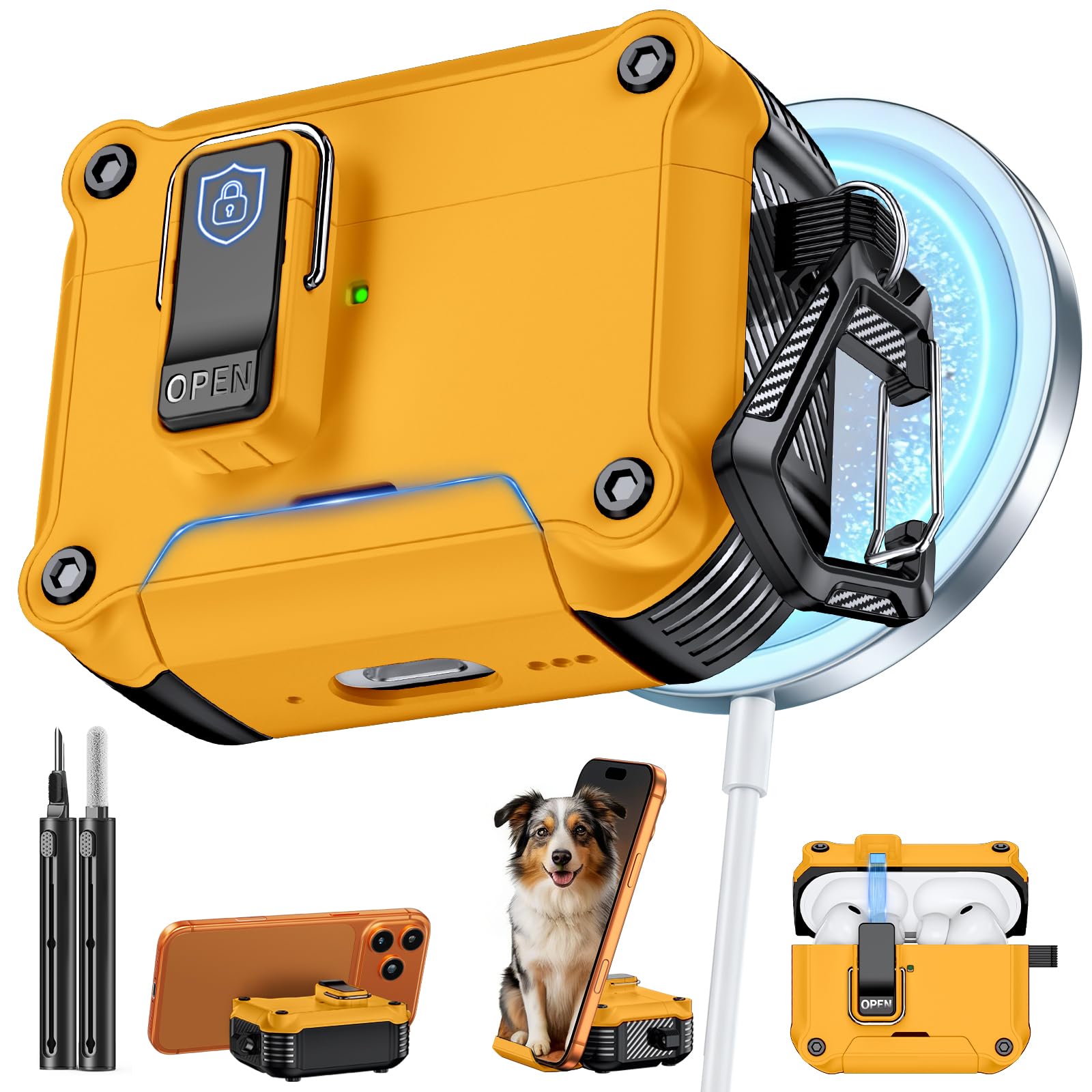 Inesore for AirPods Pro 3 Case with Secure Lock (Yellow)