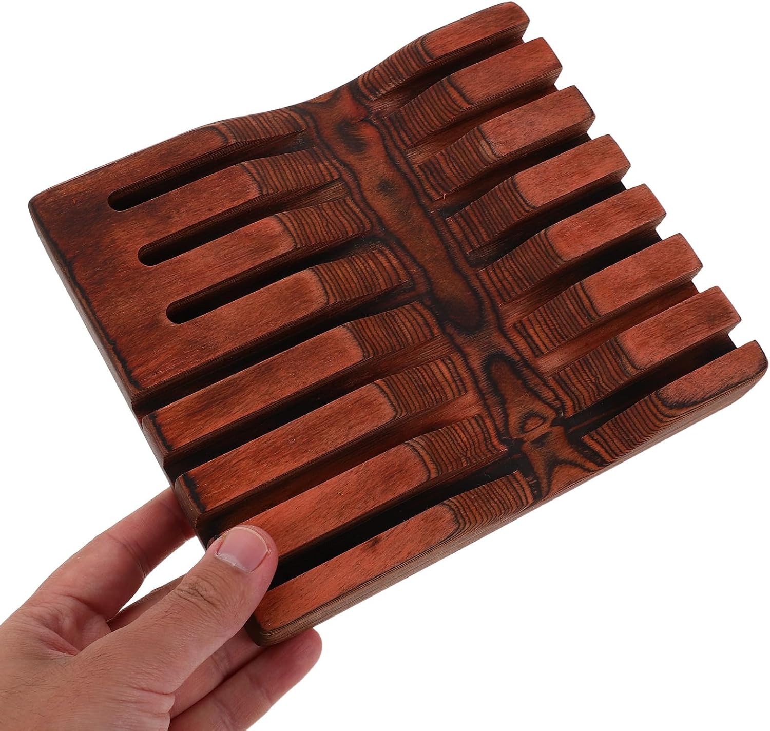 Walnut Scissors Storage Rack for Haircut Scissors and Barber Utensils, Sturdy Shear Organizer with Universal Compatibility, Stylish Natural Elegance for Professional Hairdressing