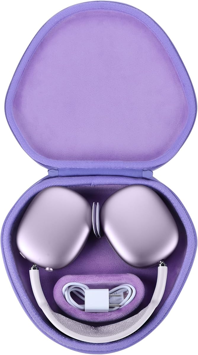 Hard Carrying Case with Sleep Mode Replacement for Apple AirPods Max Wireless Over-Ear Headphones (Lilac)