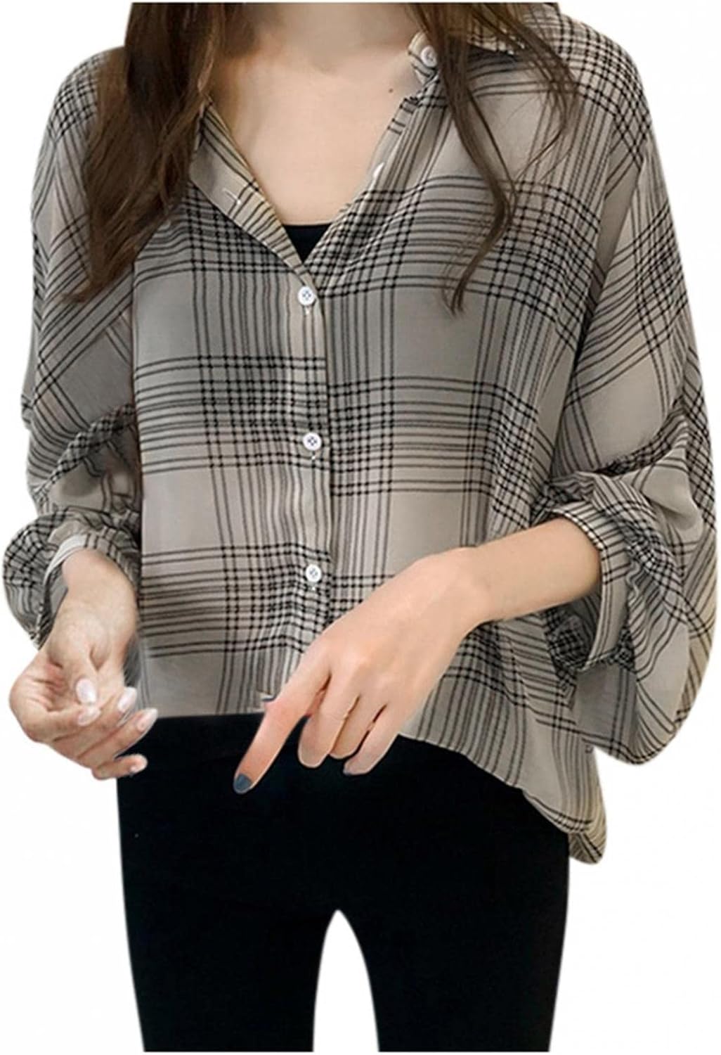Amazon.co.jp: Fulorrita Women's Long Sleeve T-Shirt, Top, Blouse, V-Neck T- Shirt, Cut and Sewn, Cat Pattern, Cute, Printed Logo, Comfortable,  Comfortable, Thin, Loose, Elegant, Open Front, Soft, Relaxed, Forest Girl,  Comfortable, Everyday Wear :