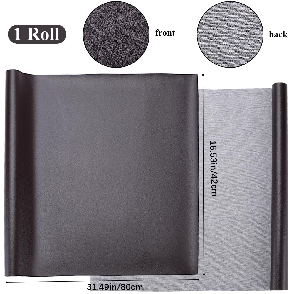 CRASPIRE 31.5 x 16.5 Panno per Libri in Finta Pelle Marrone per Rilegatura di Libri A3-A8 Superficie Liscia in PU Rivestimento Base in Tessuto Non Tessuto Rivestito in Poliuretano Protezione