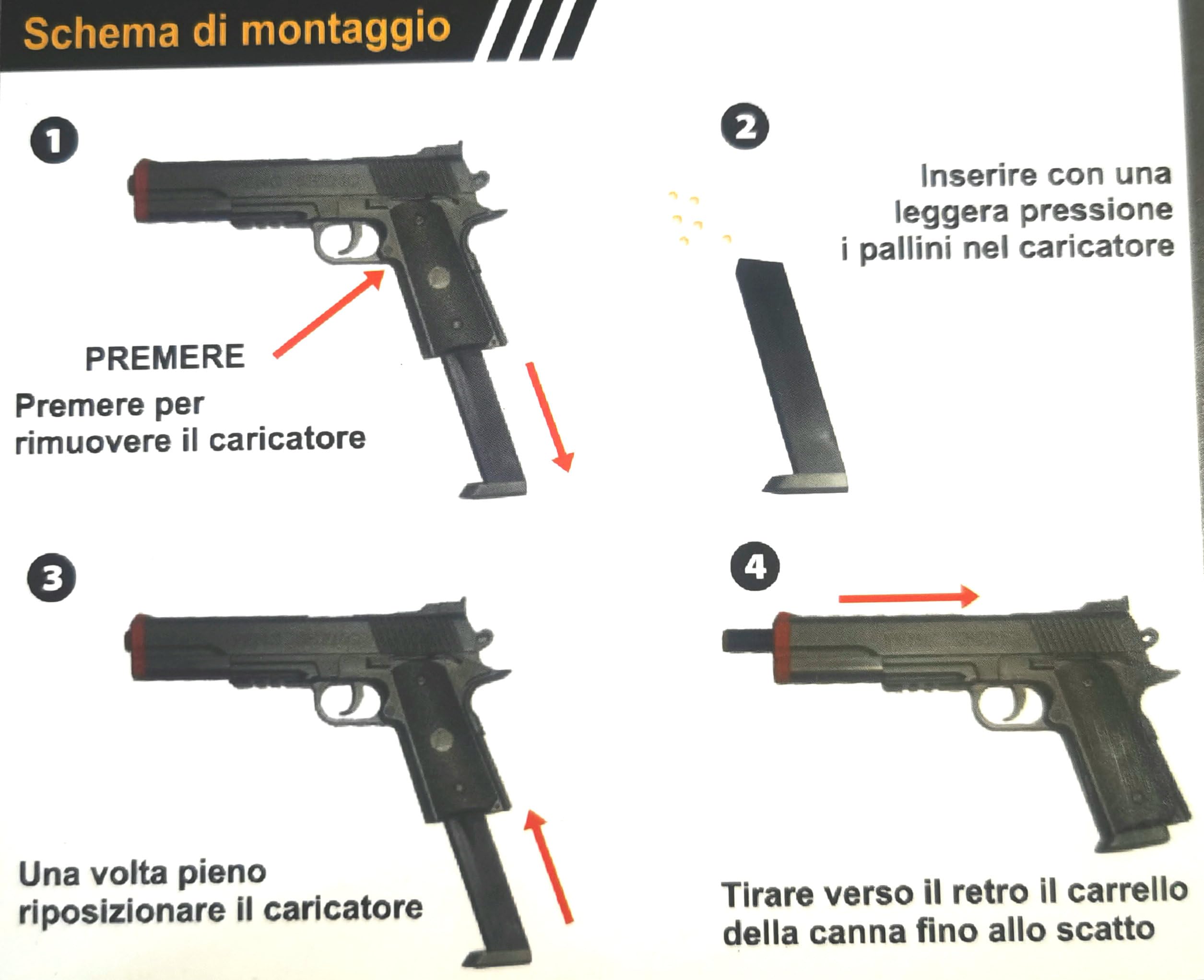 Pistola Giocattolo a Pallini, Pistola BB Bullets, Calibro 6 mm, Inclusi Dardi