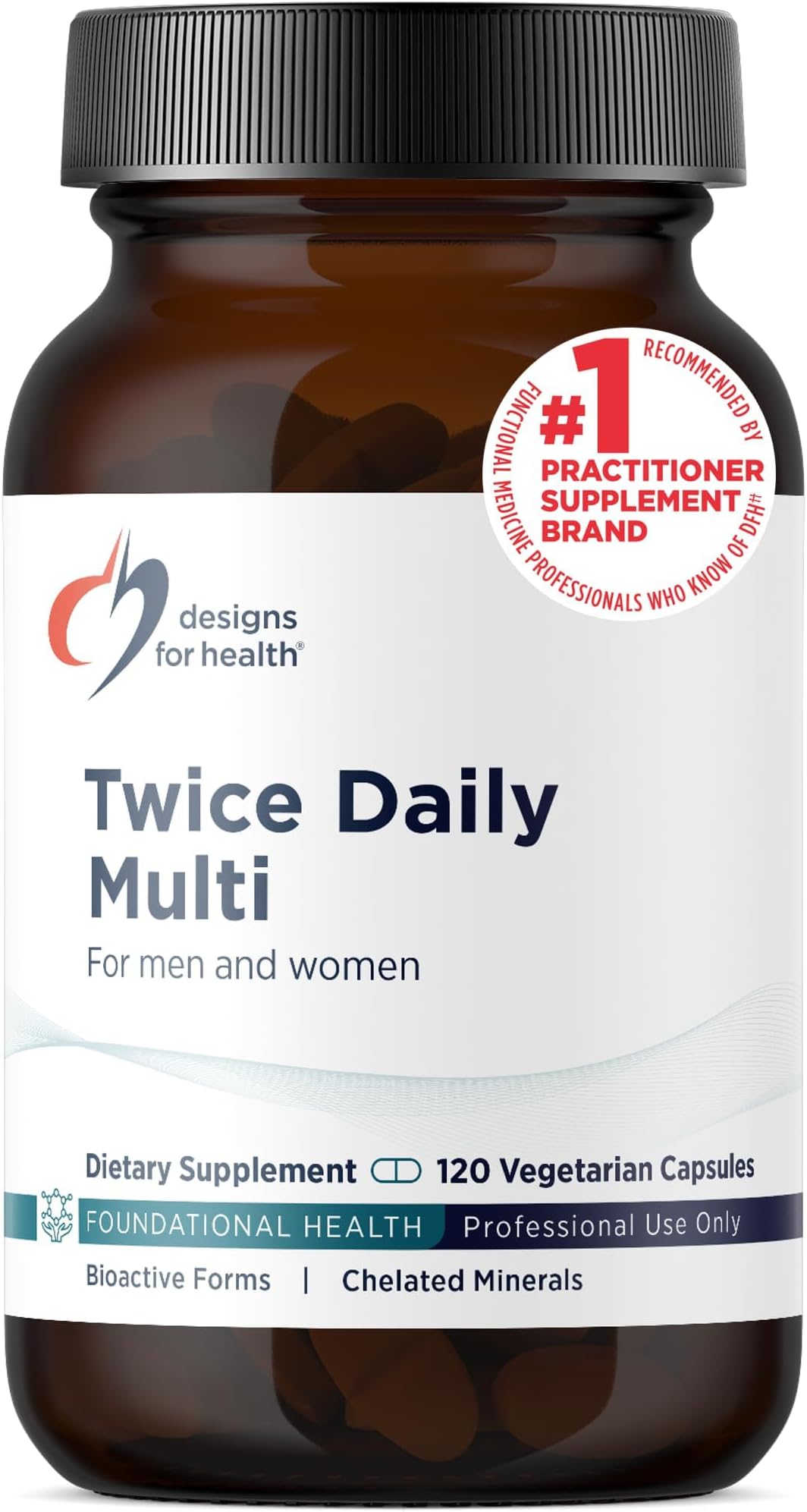 Designs for Health Methylated Multivitamin, Iron-Free Formula, 120 Capsules | Methyl B12 + Folate, Vitamins C, K, D, E, Twice Daily