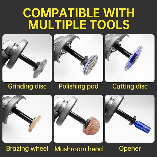 Miniatura 4 de Kit de accesorios para amoladora angular con 3 varillas de extensión (5.5"/4"/3"), 4 juegos de ensambles de tuerca de brida y 2 llaves de tuerca