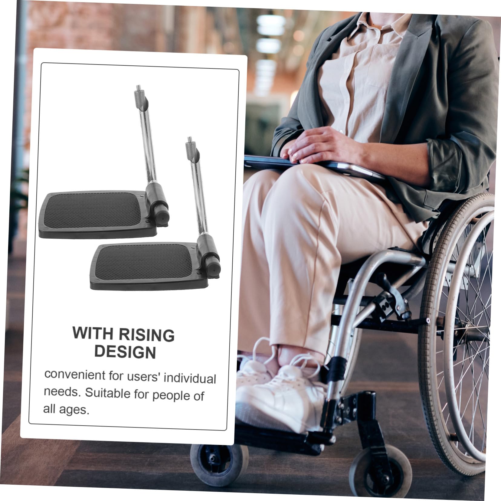 PACKOVE Reposapiés Elevable para Silla de Ruedas Pedal Resistente y Soporte Engrosado para Personas Mayores Color Aleatorio