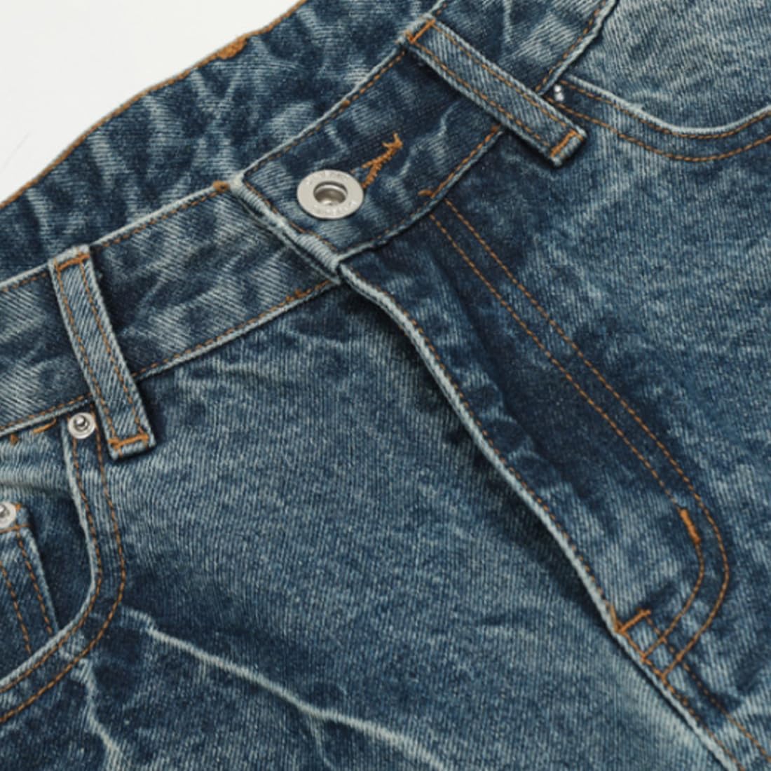HZCX FASHION Mens Streetwear Jorts Baggy Wide Leg Denim Shorts Skateboard Long Jean Shorts below Knee 3/4 Capri Pants