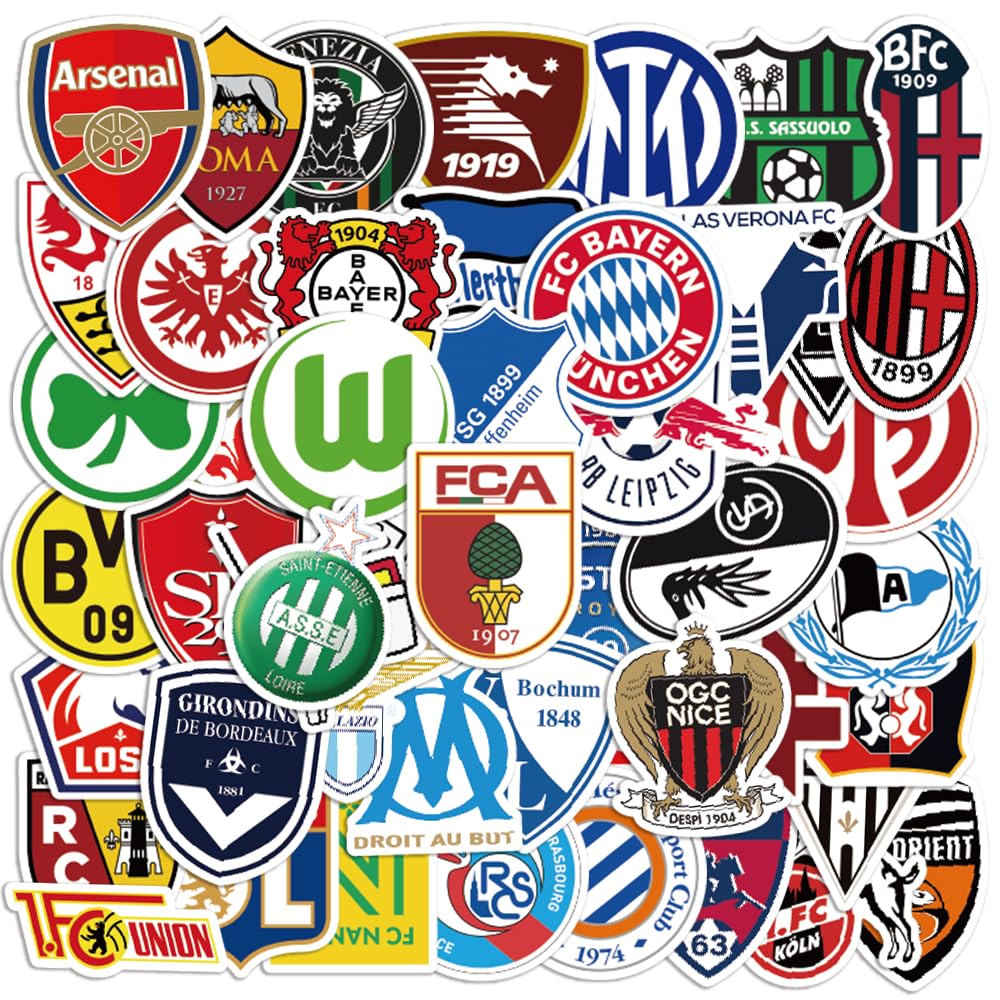 Amazon.co.jp: Haorange サッカークラブ ステッカー 防水シール, 50枚