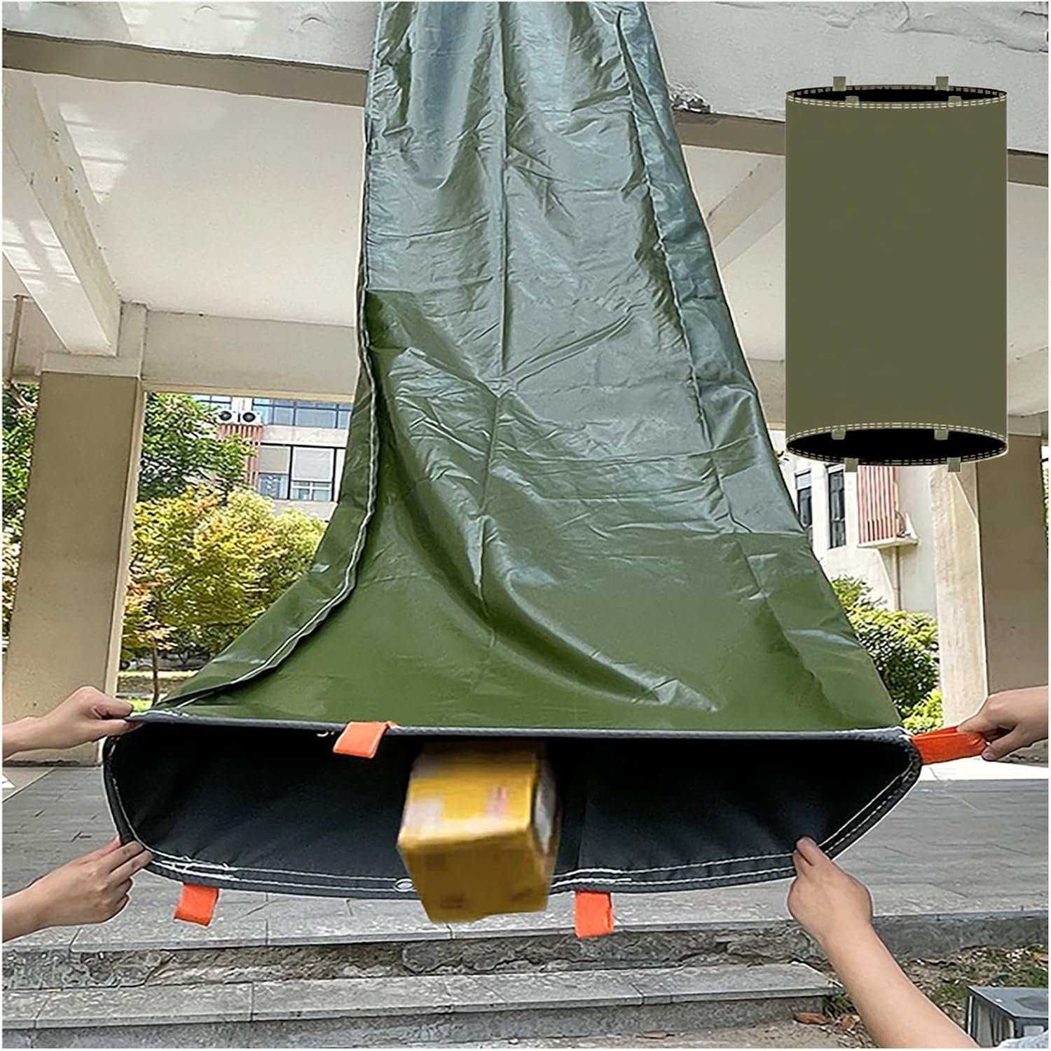 20m Tarpaulin Unloading Chute, Anti-Fall Canvas Slide for C Transport, Heavy-Duty Load and Unload Solution, Efficient Cargo Handling, Durable and Weather-Resistant