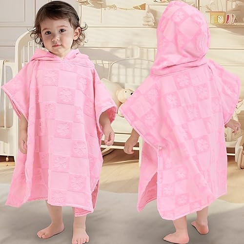 Miniatura 27 de VOOVA & MOVAS Toallas de baño con capucha para niños pequeños (2-6 años, 24 x 48 pulgadas), poncho de algodón para piscina, perfecto para nadar