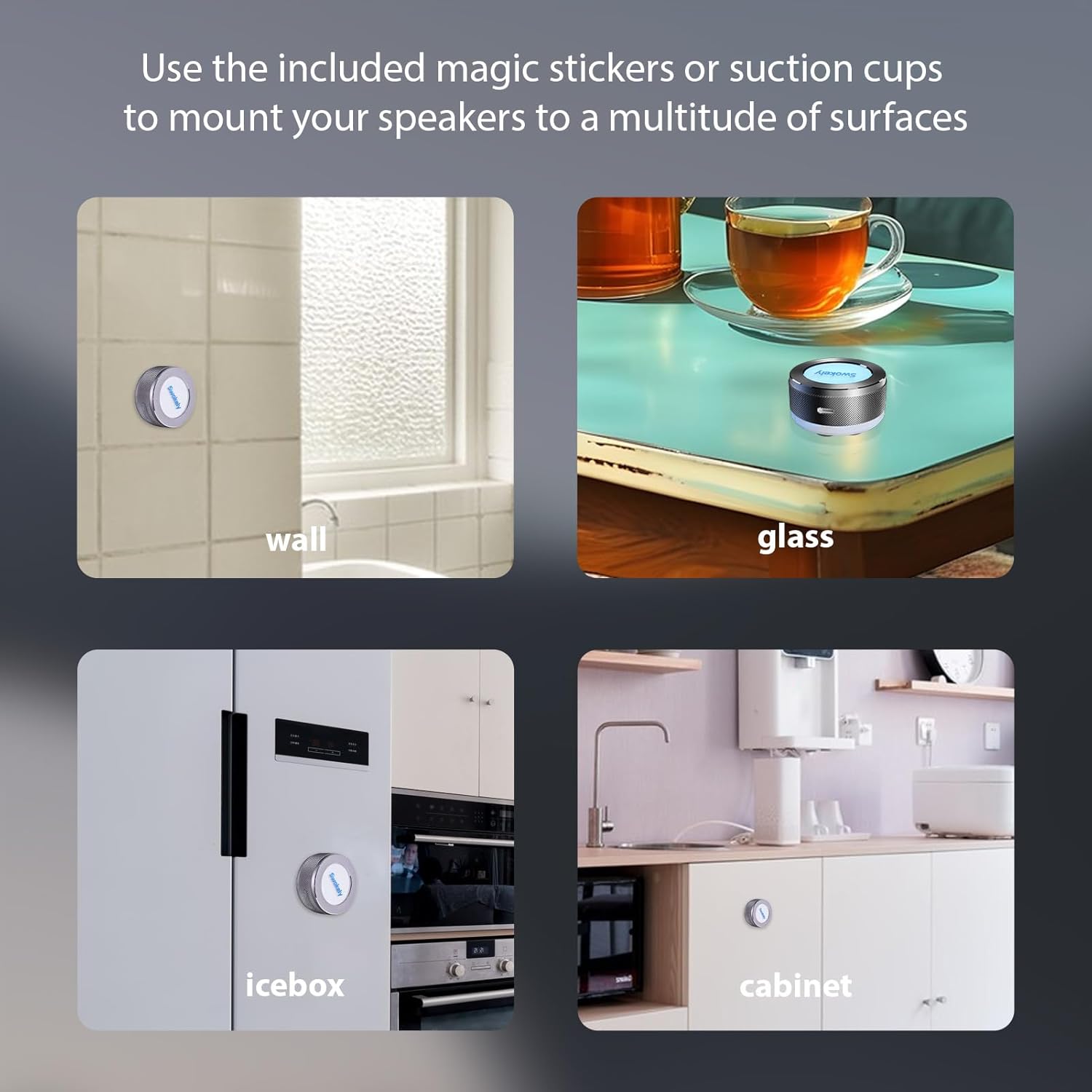 Bone Conduction Speaker, Wireless Portable Speaker, BT5.4 Mini Small Speaker with Big Sucker, Crystal Clear Sound, Rich Bass, Mini Music Player for Home, Outdoor, Travel, Party, 1 Pack - Image 4