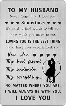 Fathers Day Card Gift for Husband Romantic Gift from Wife, Perfect for Birthday, Anniversary, Fathers Day & Special Occasions, Unique and Meaningful Greeting for Him