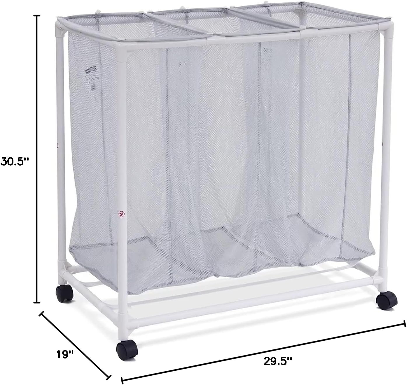 SEDLAV 3 Bag Mesh Rolling Sorter Laundry Cart