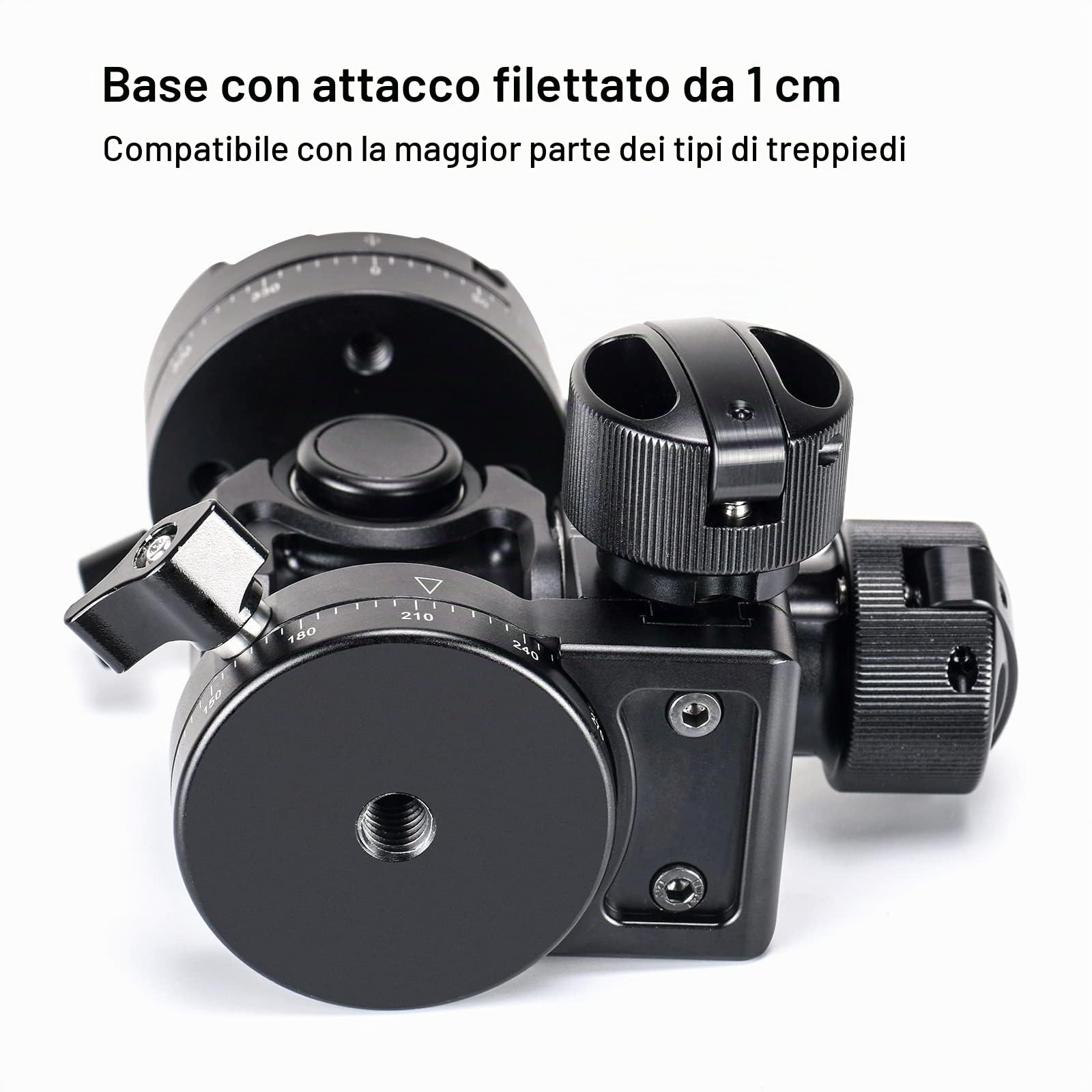 Sunwayfoto GH-PROII+ Regolazione indipendente 3D della testa ingranata viene fornita con morsetto panoramico orientato GC-01
