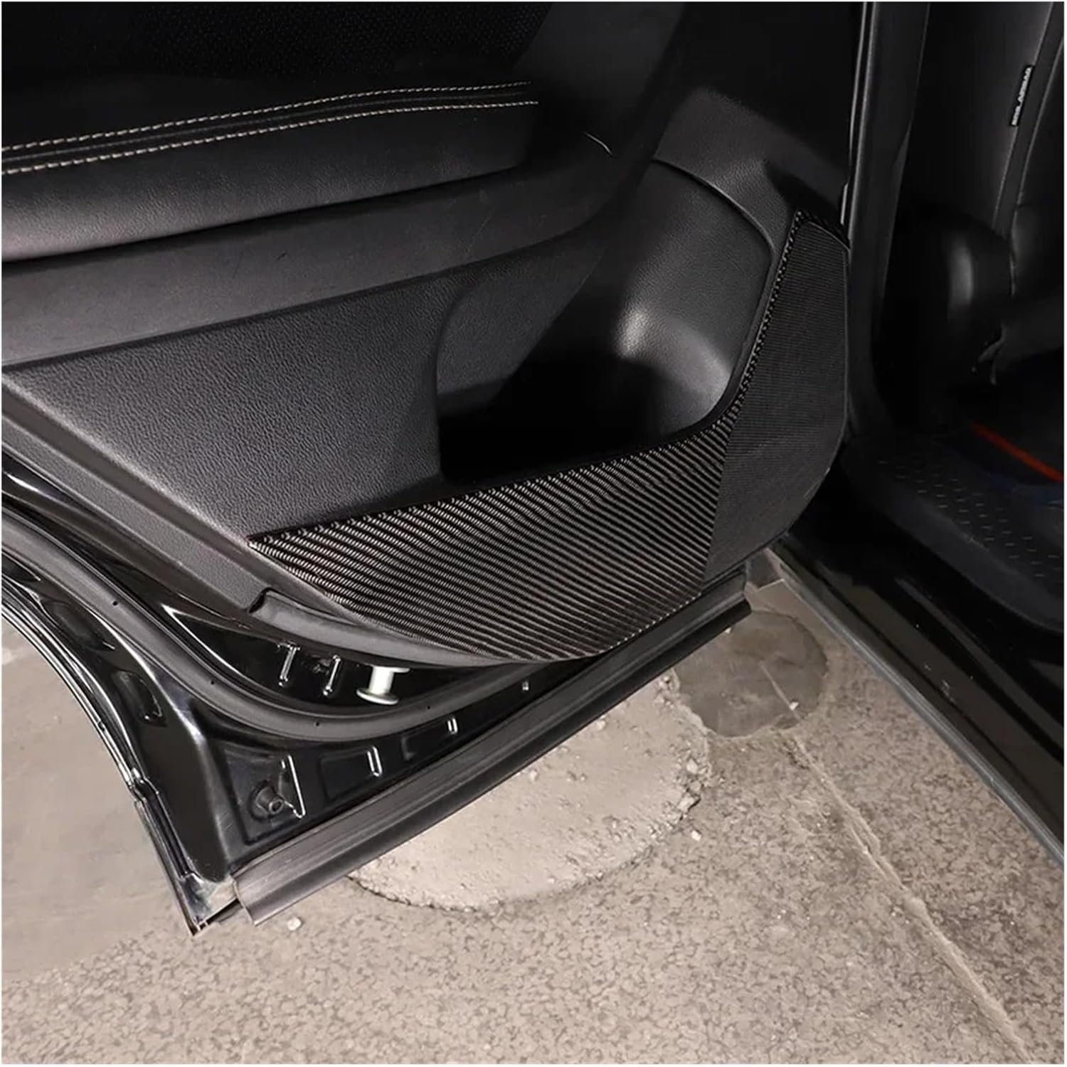 Compatible With Subaru Forester 2013 2014 2015 0216 2017 2018 Soft Carbon Car Rear Door Kick Panel Cover Trim Sticker Car Accessories(Style B)