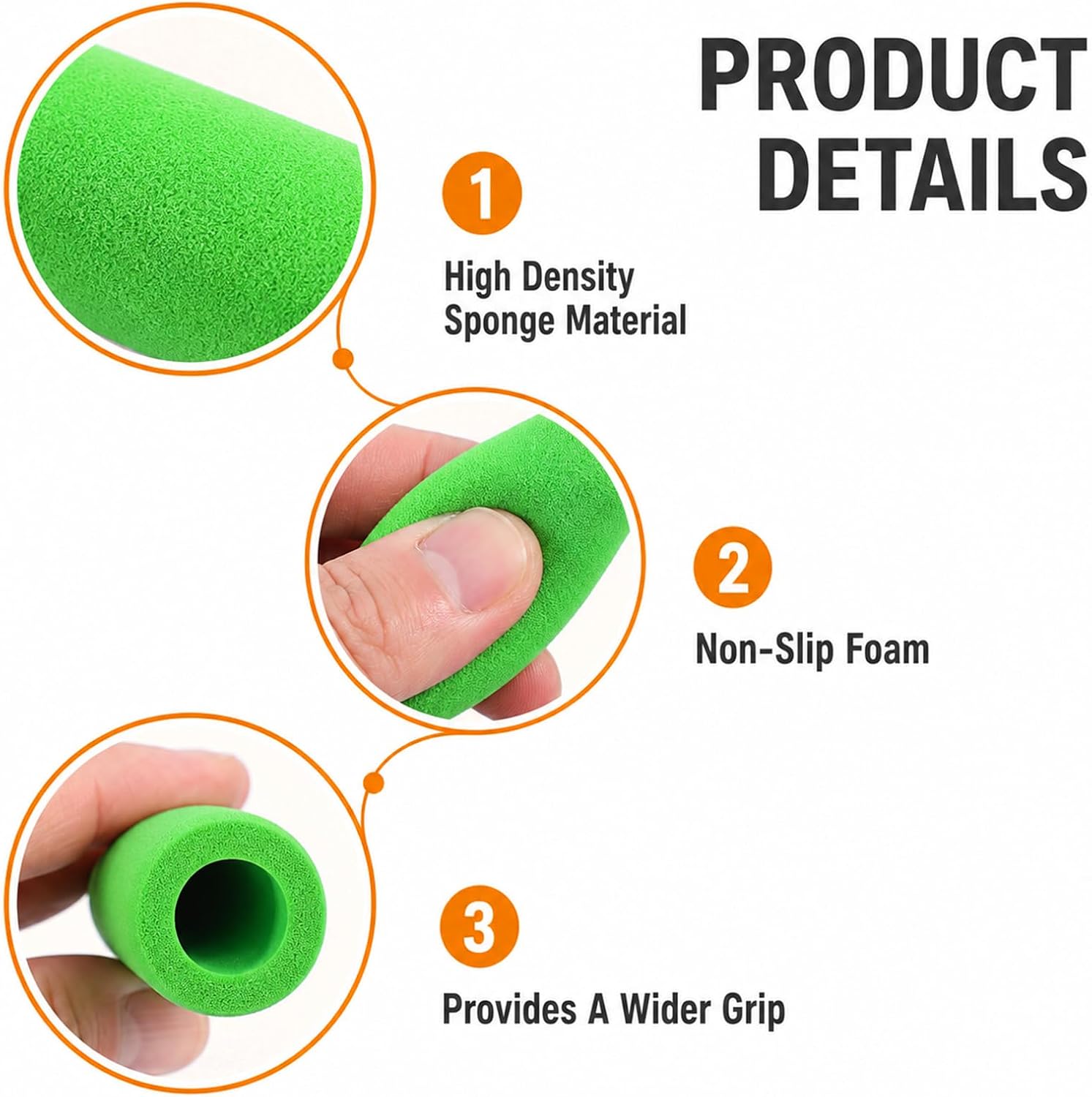10Pcs Foam Grip Tubing, Adaptive Foam Grip for Utensils