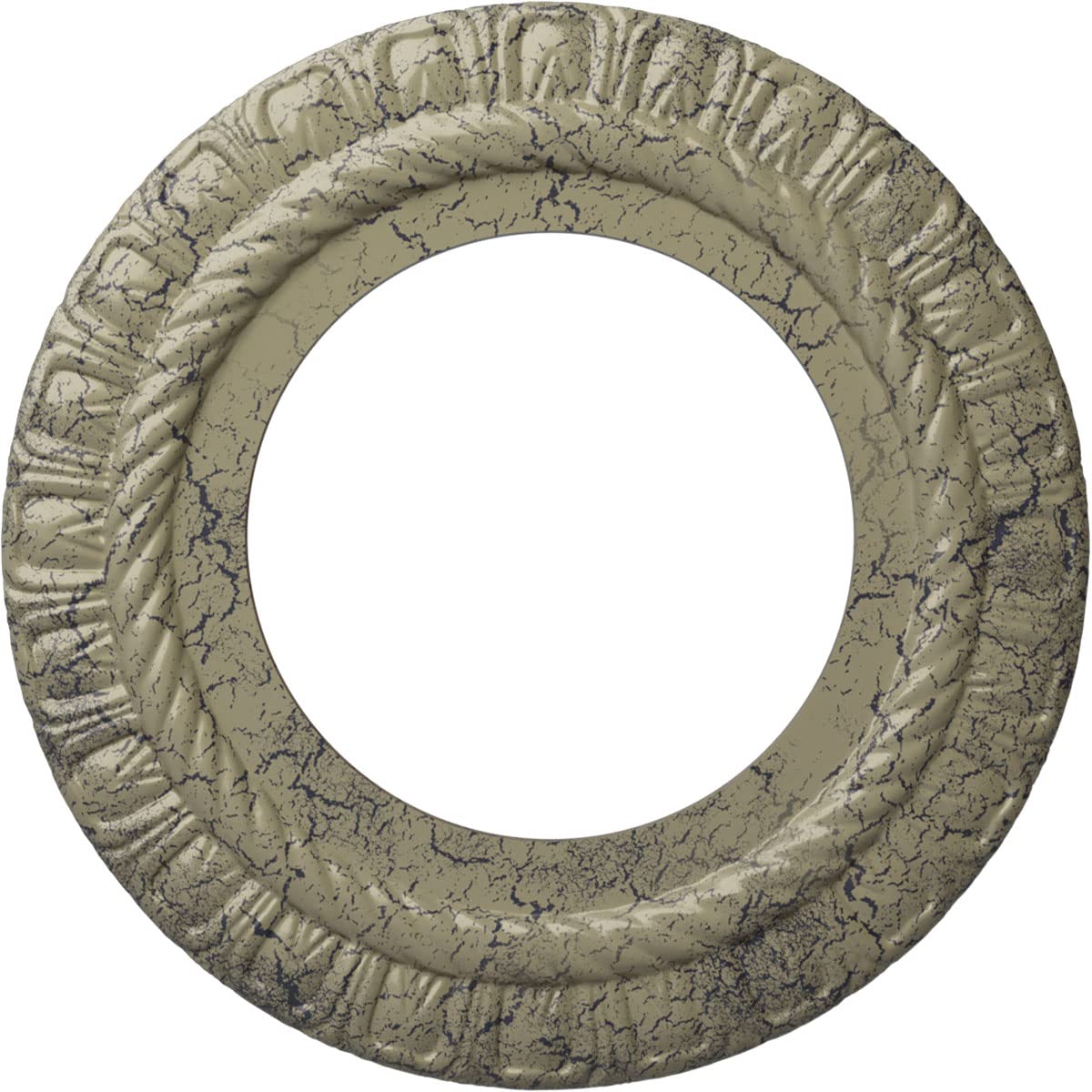 Ekena Millwork 10 5/8"OD x 5 3/4"ID x 1/2"P Claremont Ceiling Medallion Fits Canopies up to 7" Ceiling Medallion, Castle Stone Crackle