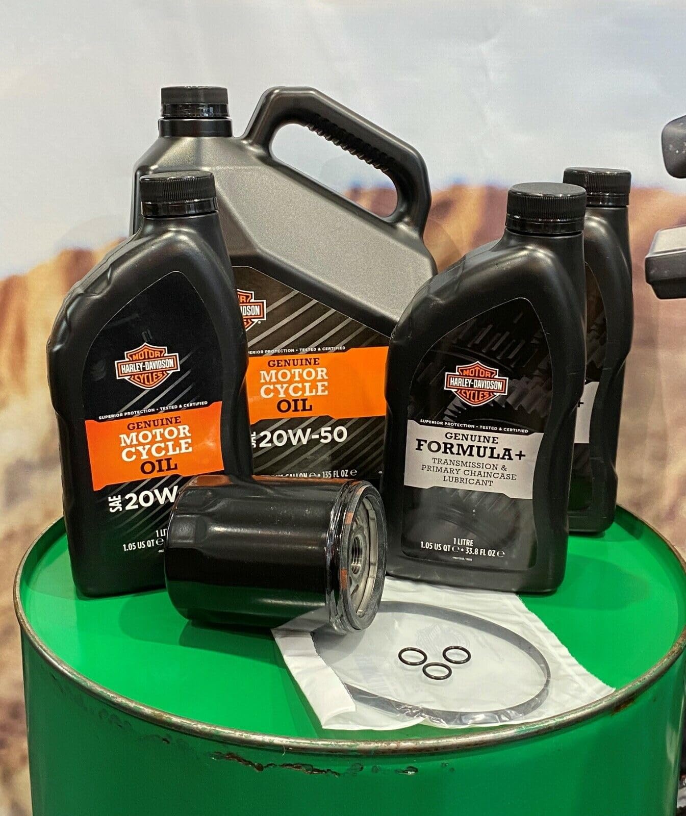Kit di servizio Tagliando filtro olio nero motore 62600042A Compatibile Con Harley Davidson 19 successivi Softail M8 20w50 olio Formula 62600017