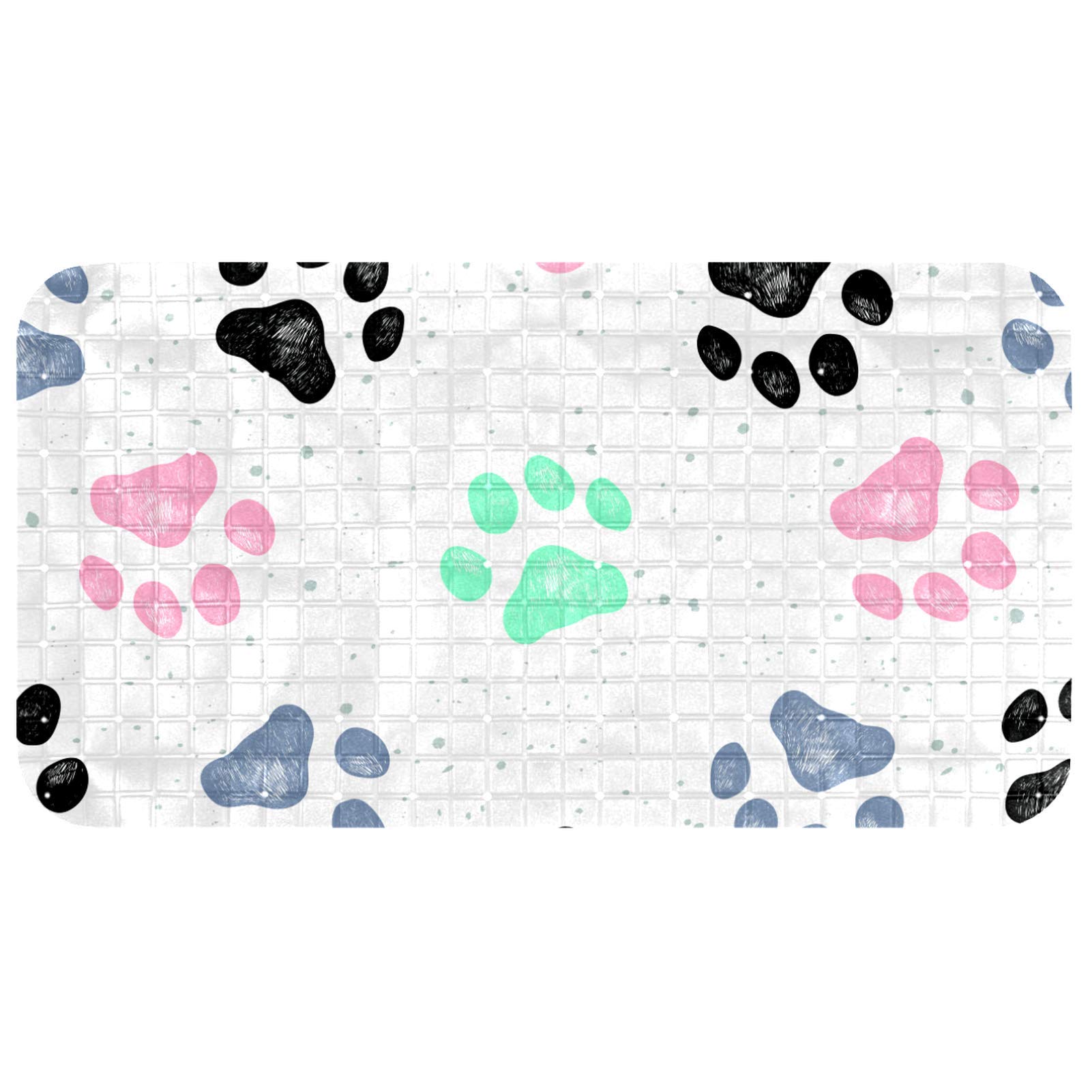 Tapis de bain pour enfant Bennigiry 37,3x68,3 cm antidérapant avec ventouses colorées