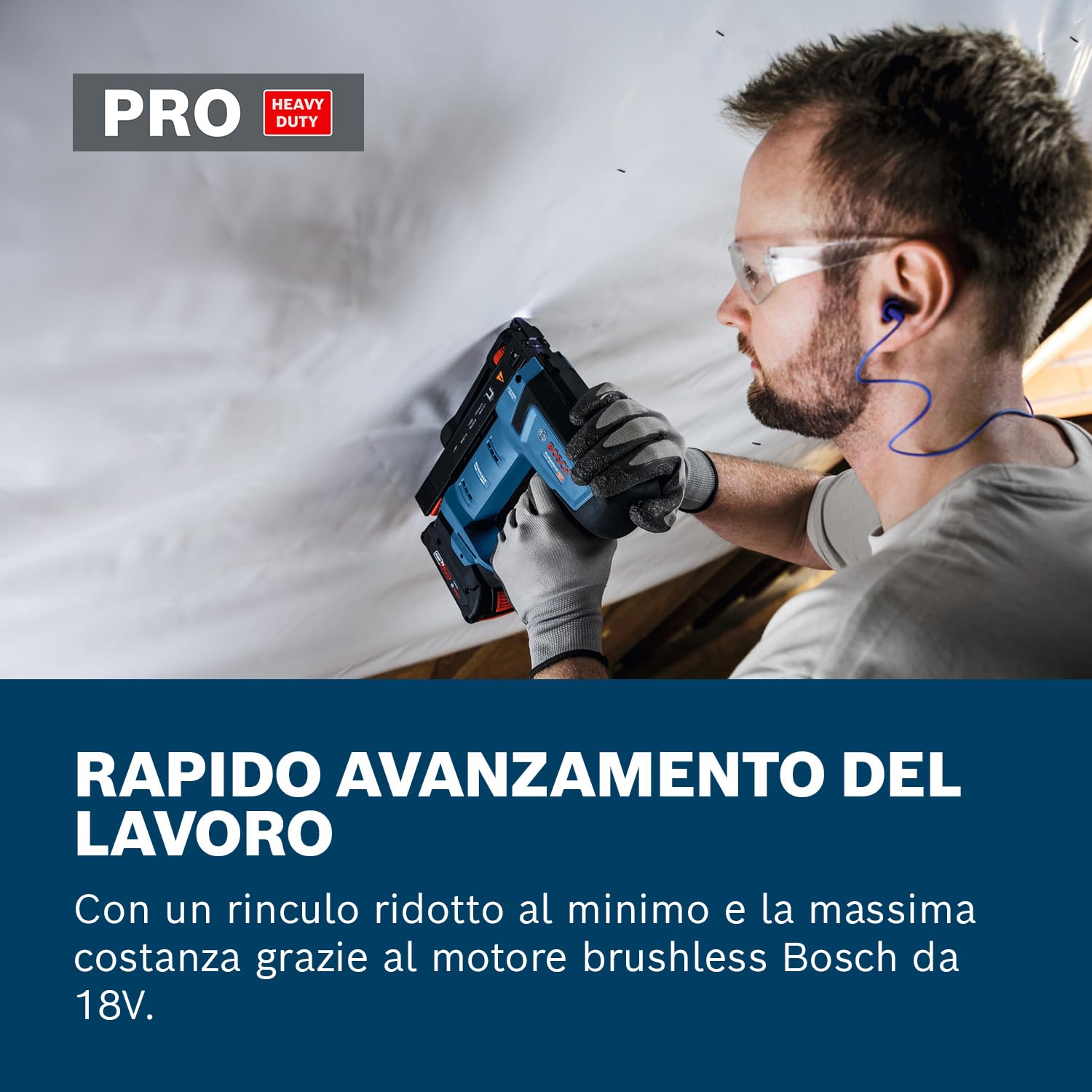 Bosch Professional 18V System Graffatrice per legno a batteria GTH 18V-14 (incl. L-BOXX 136, gancio per cintura)