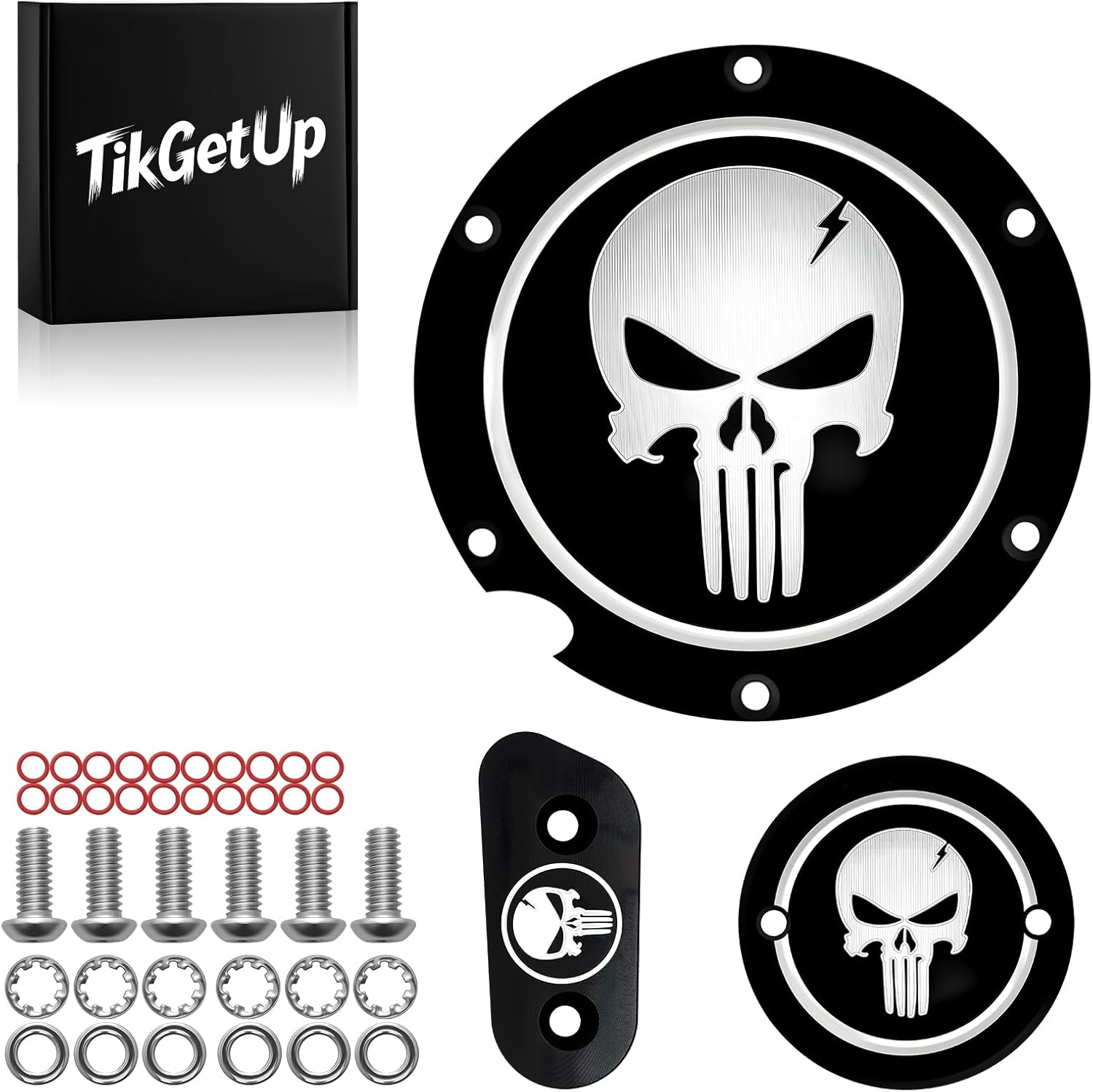 3Pc Black Clutch/Derby Timer and Points Covers for 2004-Late Harley Sportster XL Iron 883 1200 48 72