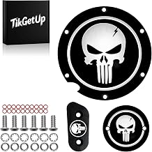 3Pc Skull Clutch/Derby Timer and Points Covers for 2004-Late Harley Sportster XL Iron 883 1200 48 72,Black