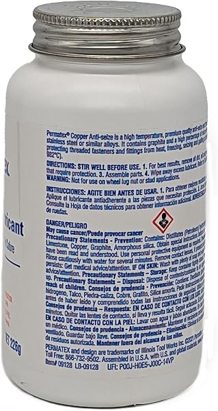 Permatex 09128 Copper Anti-Seize Lubricant: Extreme Temperature Protection (Up to 932°C) for Galling, Seizure, Rust, and Corrosion Prevention in Cars & Vans 226g - 2