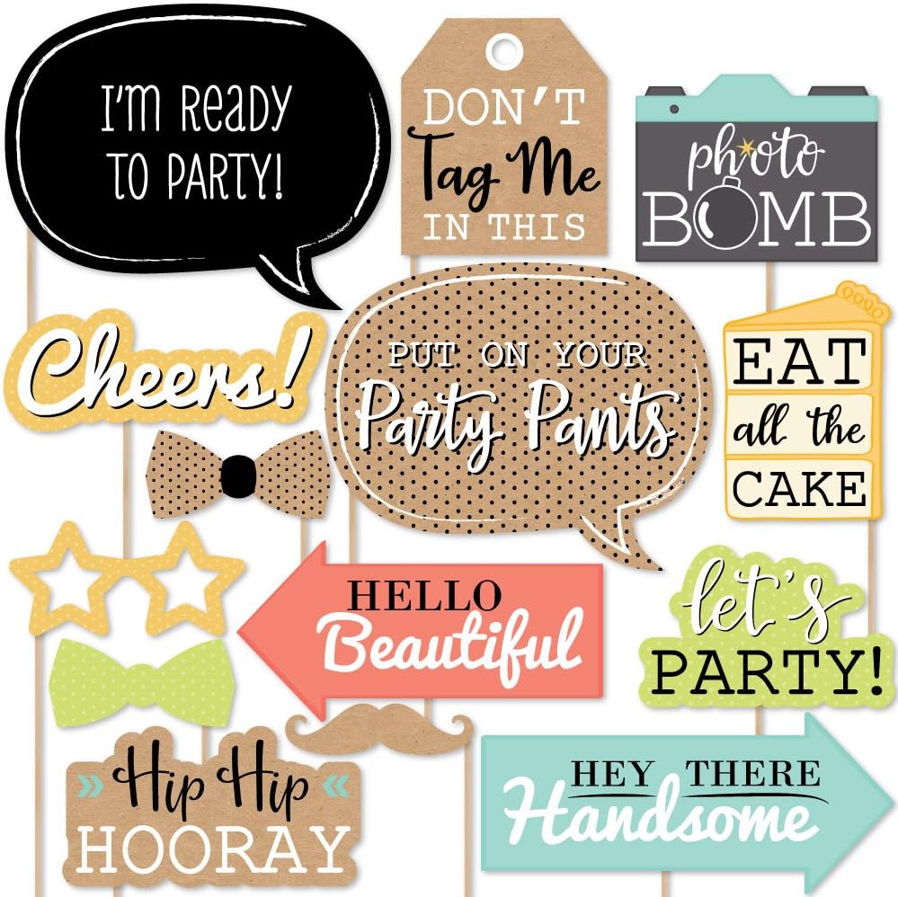Put On Your Party Pants - Photo Booth Props Kit - 20 Count