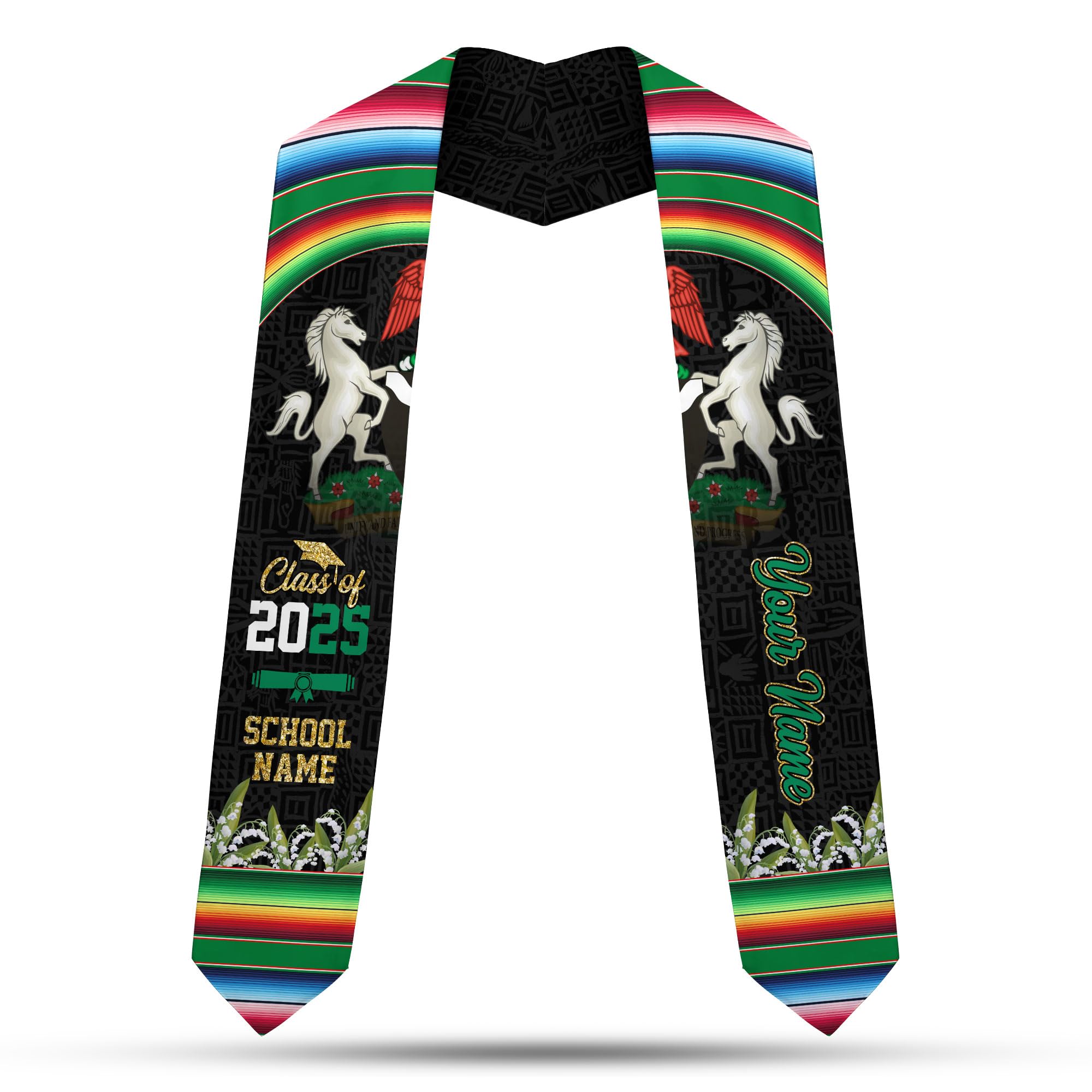 MonkeyVan Nigerians Graduation Sash Custom Nigerians American Flag Graduation Sash 2025 Nigeria Graduation Stole Class of 2025 Ng8