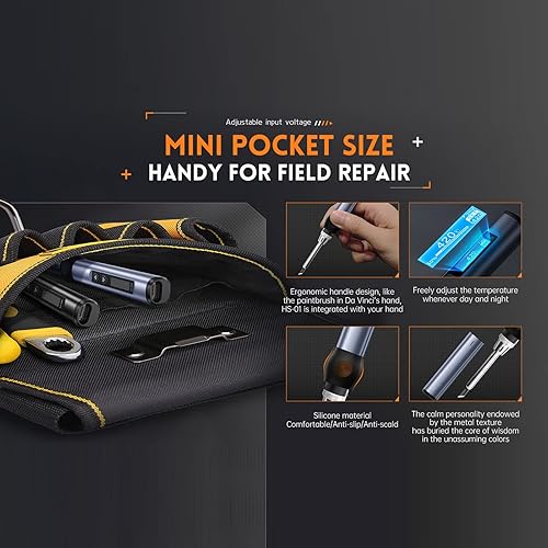 Miniatura 6 de Soldering Iron Kit, Mini Digital Soldering Iron Fast Heating Adjustable Temperature for Welding and Repairing (Black)