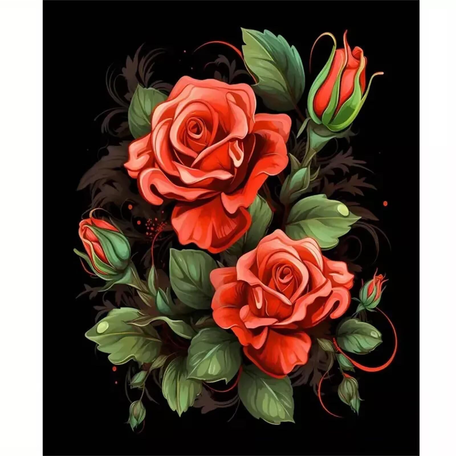 Puzzle 1000 elementów, czerwone róże kwiaty puzzle dla dorosłych, 75 x 50 cm, puzzle edukacyjne, wyzwania, zabawka, 1000 elementów, puzzle dla dorosłych i dzieci