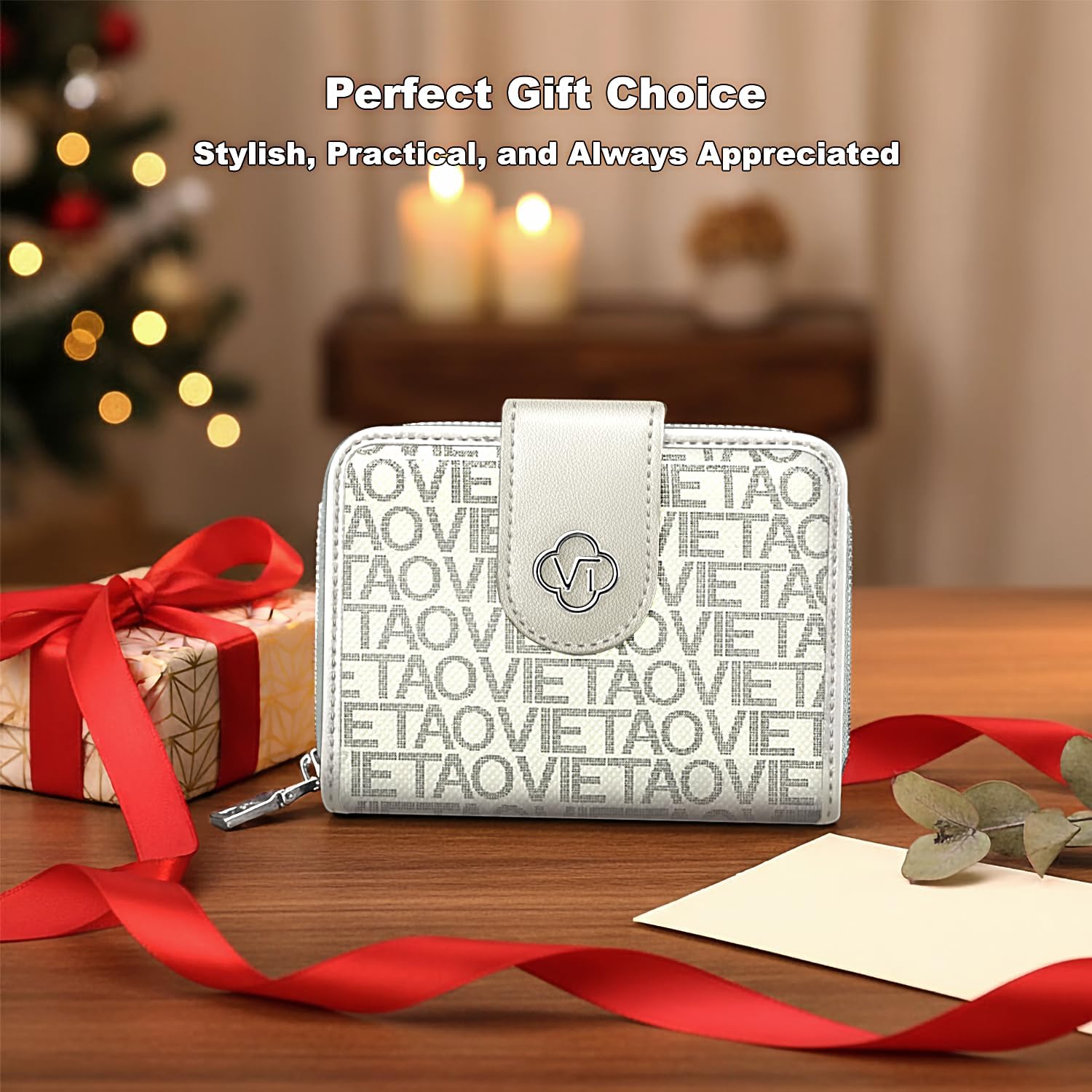 VEWWA Credit Card Wallets for Women, Leather Cardholder with Zipper Around, Small Rfid Ladies Wallet, Accordion Compact Bifold Purse for Travel, 19 Card Slots, ID Window, Cash Organizer - White - Image 9