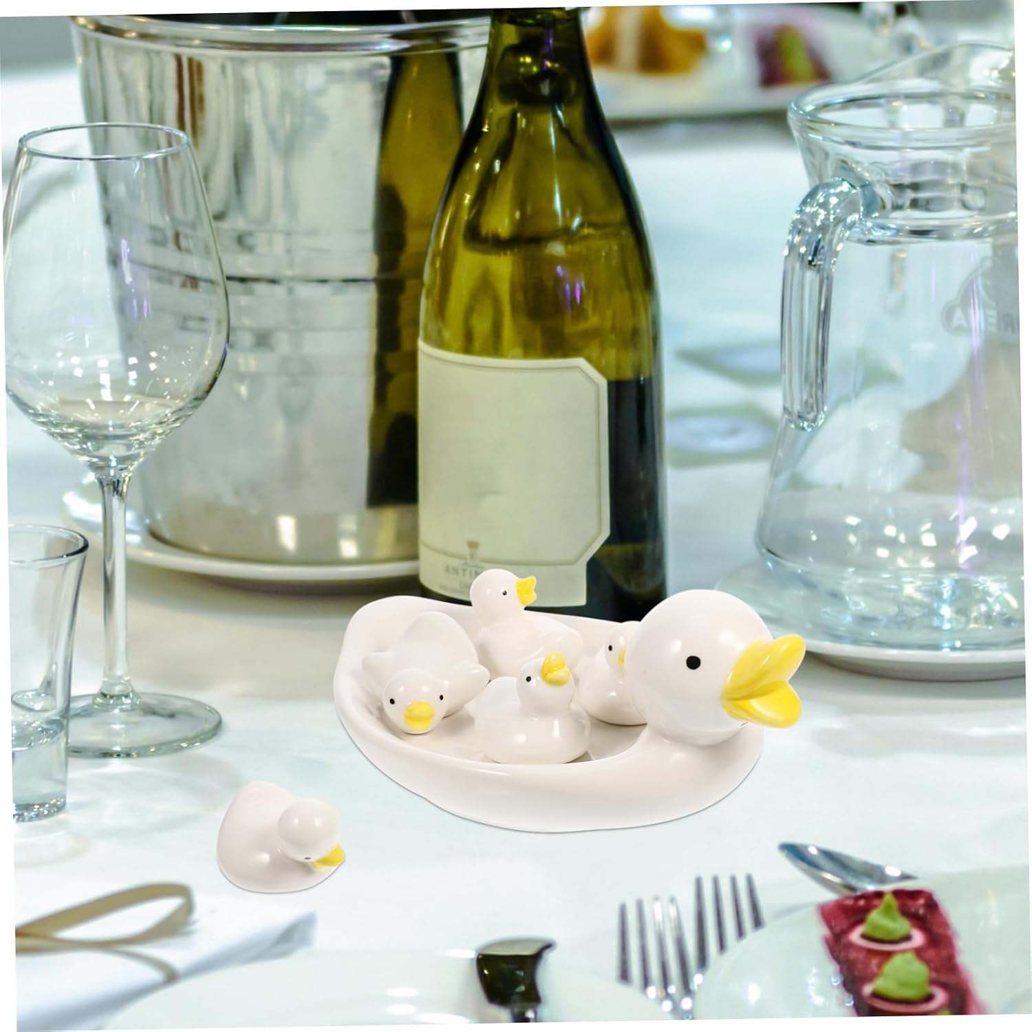 Alipis Ceramic Duck Meal Spoon Bracket Elegant Chopstick Holders for Table Setting