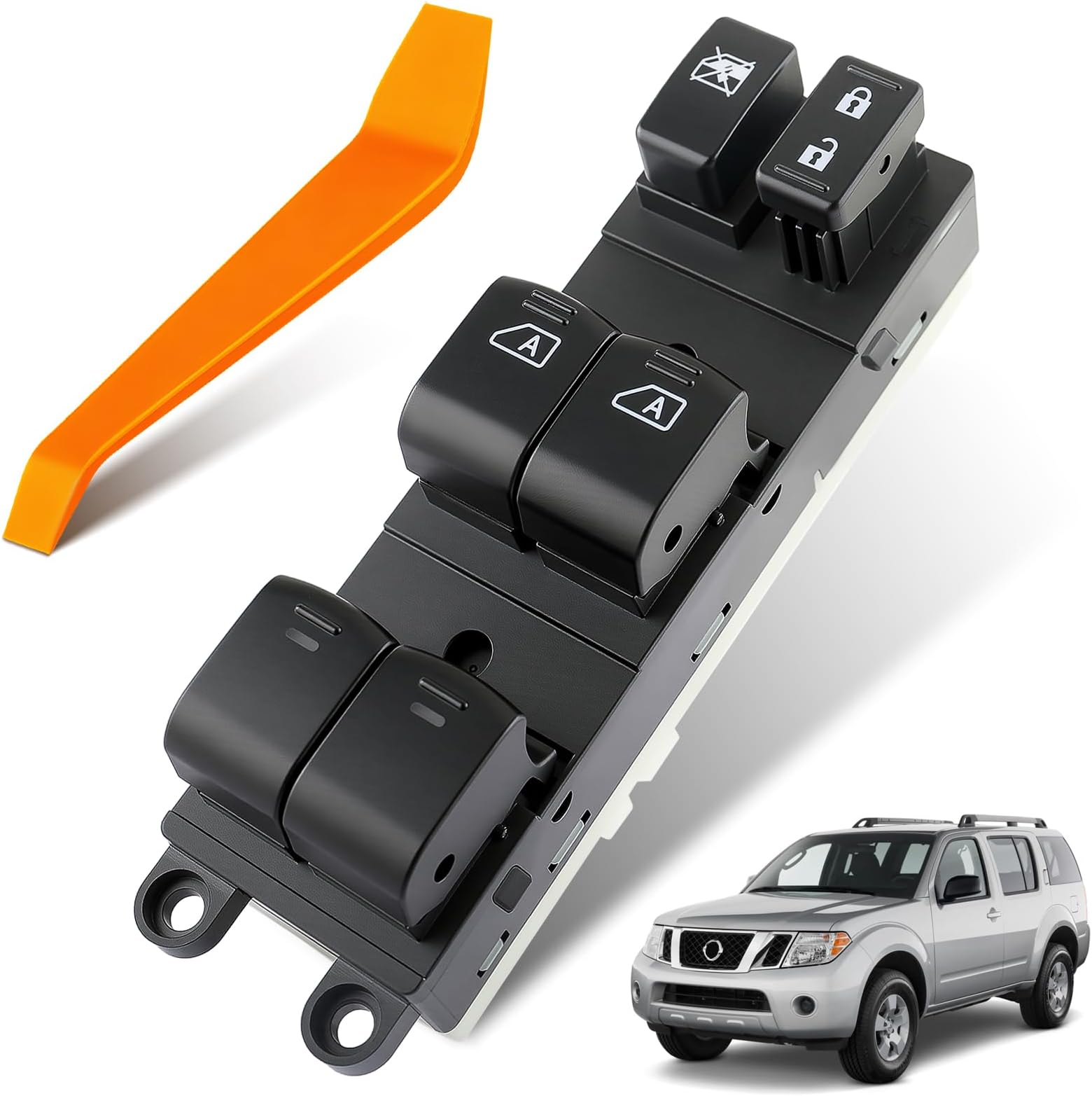 Master Power Window Switch Fits for Nissan Pathfinder (2007 2008 2009 2010 2011 2012), Left Driver Side Control Door and Windows, Replaces 25401-ZL10A, 25401-ZL10B, 25401-ZL10C