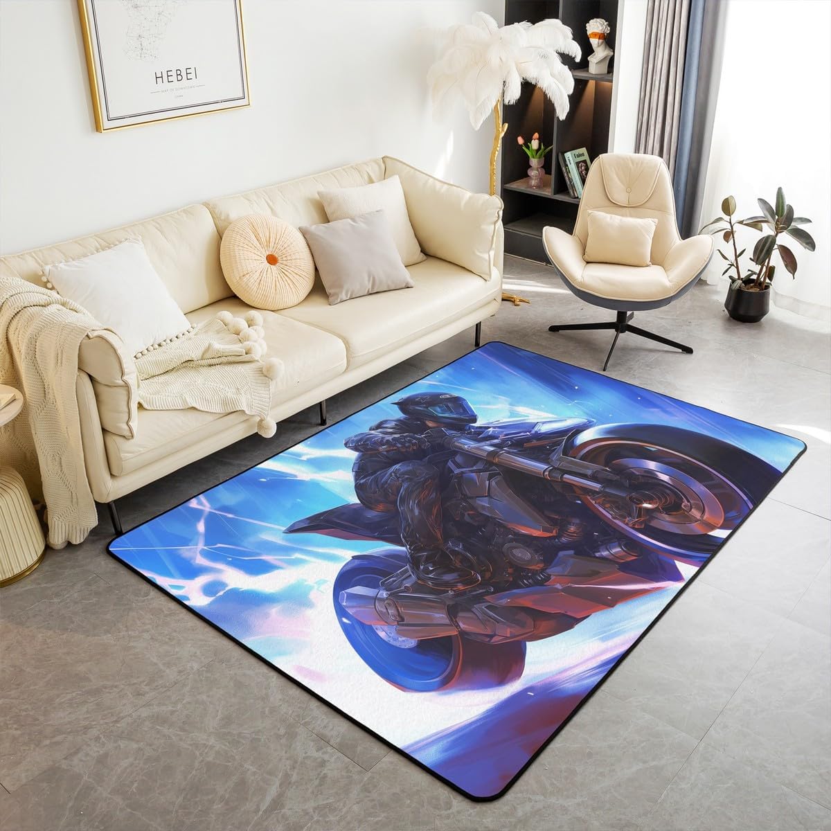Castle Fairy Cartoon Tank Area Rug 3x5 Green Army Camo Cars Decorative Rug for Kids Teens Adults American Tank Soldier Rugs for Living Room Bedroom Transport Equipment Decorative Rug