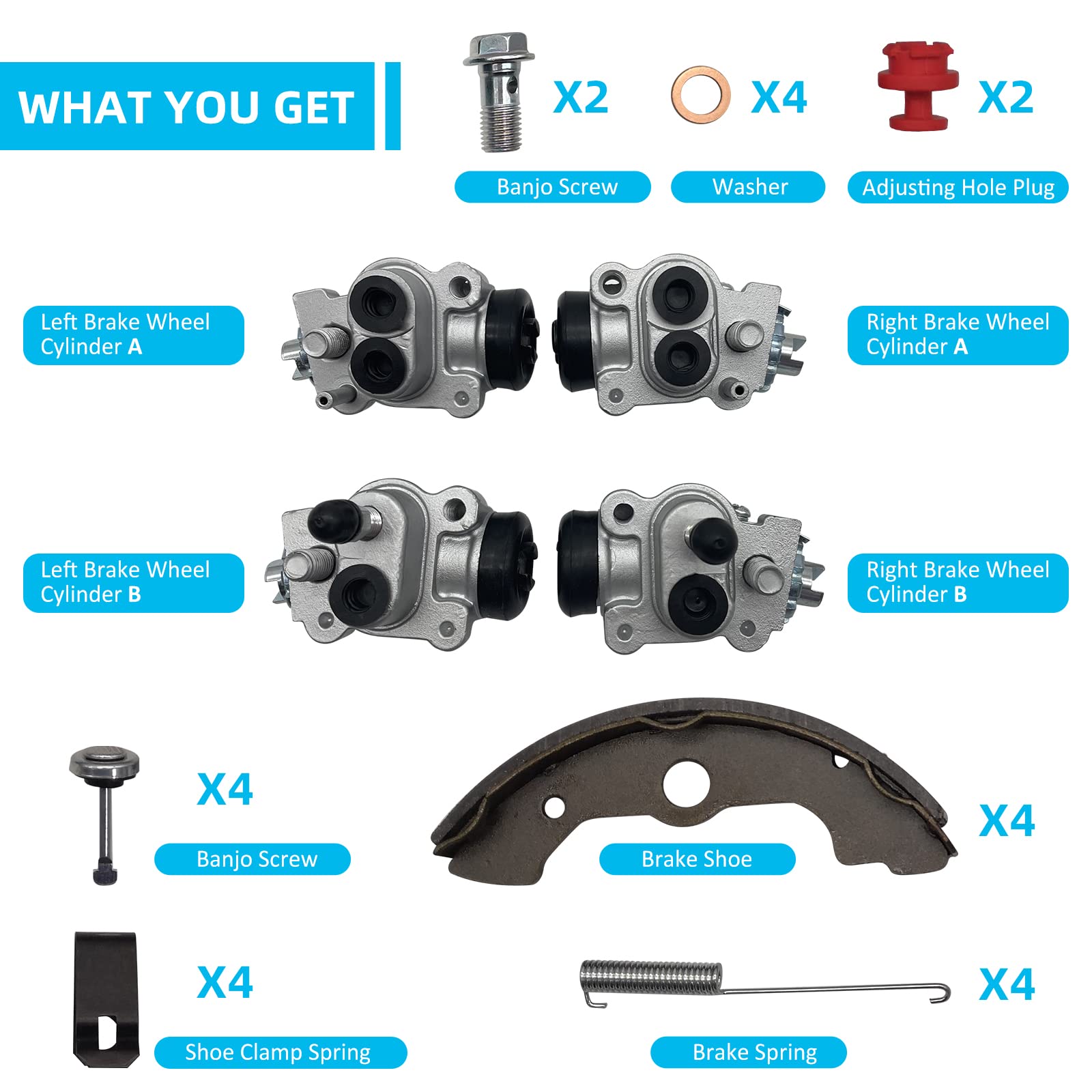 Amazon.com: Front Brake Wheel Cylinders Shoes Kit for Honda