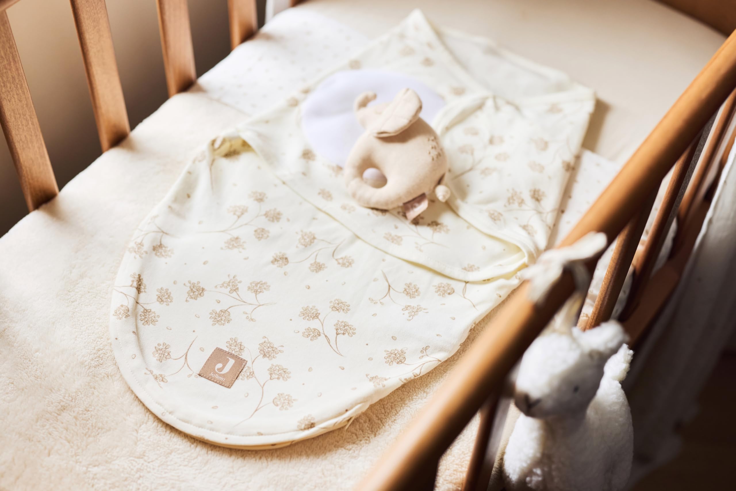 Jollein Manta para bebé Basic - Jersey/Sherpa - Oatmeal - 100x150cm - 100% Algodón - para Cuna - 1.0 TOG - Certificación Oeko-Tex